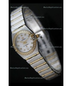 Omega Constellation Chronometer Lady Swiss Watch Two Tone - Real 18K Gold 