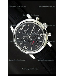 Patek Philippe Perpetual Calender Japanese Steel Watch in Black Dial