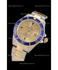 Rolex Submariner Swiss Replica Two Tone Watch in Gold Dial