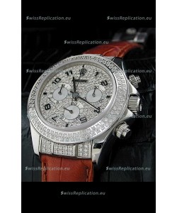Rolex Daytona Swiss Replica Watch in Full Diamond Bezel