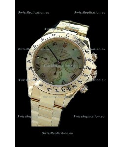 Rolex Daytona Cosmograph Swiss Replica Gold Watch in Color Mother of Pearl