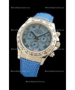 Rolex Daytona Cosmograph Swiss Replica Steel Watch in Blue Pearl Dial