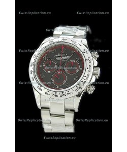 Rolex Daytona Cosmograph Swiss Replica Steel Watch in Red Subdial