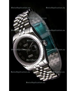 Rolex Datejust Swiss Replica Watch in Black Dial