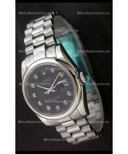 Rolex Datejust Oyster Perpetual Diamonds Swiss Watch in Black Dial