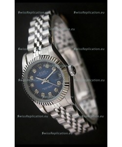 Rolex Datejust Oyster Perpetual Superlative ChronoMeter Swiss Watch in Blue Dial