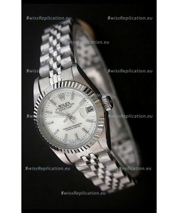 Rolex Datejust Oyster Perpetual Superlative ChronoMeter Swiss Watch in White Dial