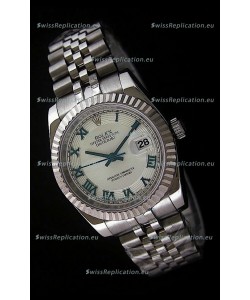 Rolex Datejust Mens Swiss Replica Watch in White Dial