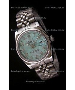 Rolex Datejust Mens Swiss Replica Watch in Light Blue Dial