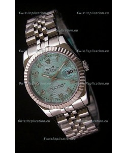 Rolex Datejust Mens Swiss Replica Watch in Light Blue Dial