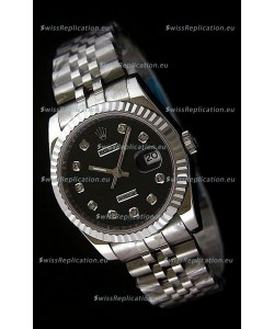 Rolex Datejust Mens Swiss Replica Watch in Black Dial