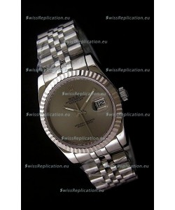 Rolex Datejust Mens Swiss Replica Watch in Grey Dial