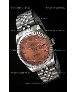Rolex Datejust Mens Swiss Replica Watch in Orange Dial