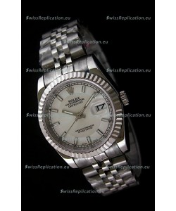 Rolex Datejust Mens Swiss Replica Watch in White Dial