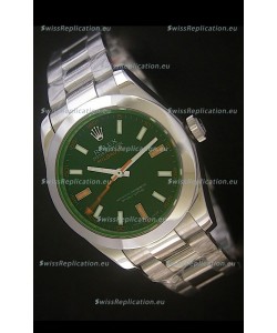 Rolex Oyster Perpetual Milgauss Swiss Replica Stainless Steel Watch in Black Dial