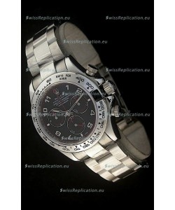 Rolex Daytona Cosmograph Swiss Replica Stainless Steel Watch in Black Dial