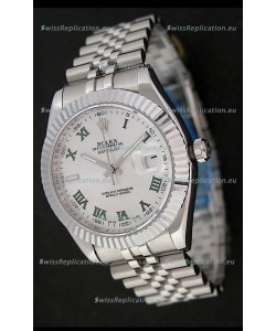 Rolex DateJust Swiss Replica Watch in Green Roman Hour Markers