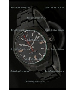 Rolex White Milgauss Black-Out Swiss Replica Watch in Orange Markers
