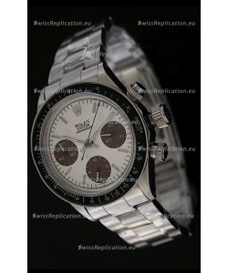 Rolex Daytona Oyster Perpetual Swiss Replica Steel Watch in Brown Sub dial