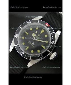 Rolex Submariner Swiss Replica Watch in Domed Crystal Nylon Strap