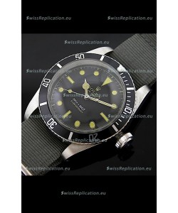 Rolex Submariner Swiss Replica Watch in Domed Crystal Nylon Strap
