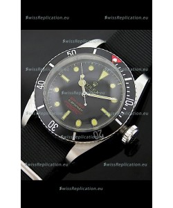 Rolex Submariner Swiss Replica Watch in Domed Crystal Black Nylon Strap