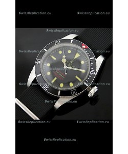 Rolex Submariner Swiss Replica Watch in Domed Crystal Black Nylon Strap