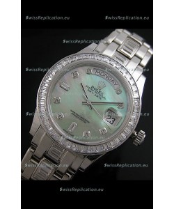Rolex Oyster Perpetual Day Date Japanese Replica Watch in Green Mother of Pearl Dial 