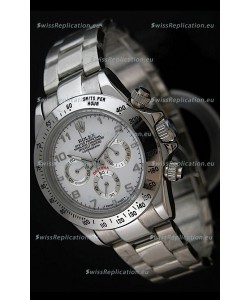 Rolex Daytona Cosmograph Swiss Replica Stainless Steel Watch in White Dial