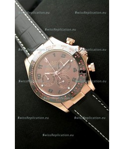 Rolex Daytona Cosmograph Swiss Rose Gold Replica Watch in Brown Dial