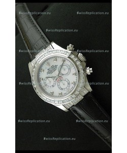 Rolex Oyster Perpetual Cosmograph Daytona Swiss Replica Watch in Black Strap