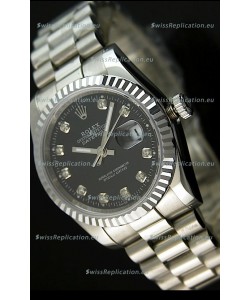 Rolex Replica Datejust Mens Swiss Watch in Black Dial - 41MM