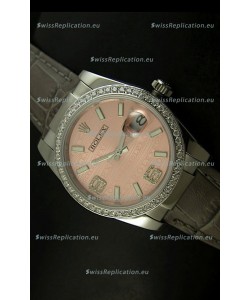 Rolex Replica Datejust Swiss Replica Watch - 37MM - Champange Dial/Grey Strap