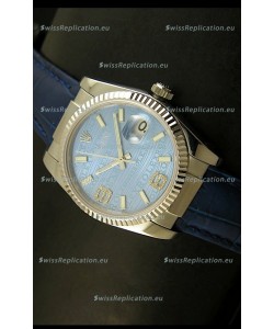 Rolex Replica Datejust Swiss Replica Watch - 37MM - Blue Dial/Strap
