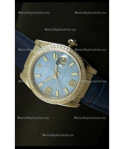 Rolex Replica Datejust Swiss Replica Watch - 37MM - Blue Dial/Strap