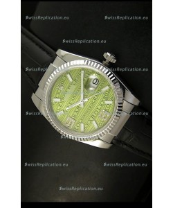 Rolex Replica Datejust Swiss Replica Watch - 37MM - Green Dial/Strap