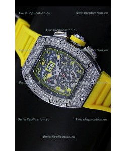 Richard Mille Filippe Massa Edition Titanium Swiss Replica Watch in Yellow Strap