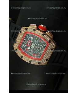 Richard Mille Filippe Massa Edition Titanium Swiss Replica Watch in Pink Gold Case