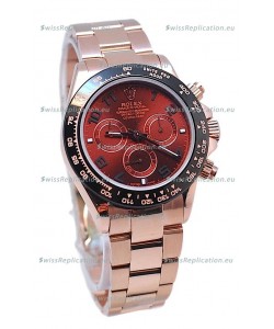 Rolex Daytona Chronograph MonoBloc Cerachrom Bezel Swiss Replica Rose Gold Plated Watch