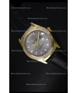 Rolex Day Date 36MM Yellow Gold Swiss Replica Watch - Grey Dial