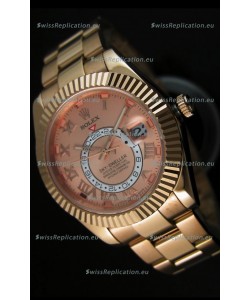 Rolex Sky-Dweller 18K Rose Gold Watch in Salmon Dial Roman Numerals