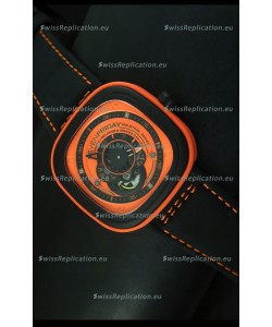 SevenFriday P-32 Black and Orange with Original Miyota 82S7 Movement - 1:1 Mirror Quality