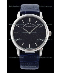 A.Lange & Sohne Saxonia Thin Swiss Replica Watch Steel Case Blue Dial