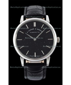 A.Lange & Sohne Saxonia Thin Swiss Replica Watch Steel Case Black Dial