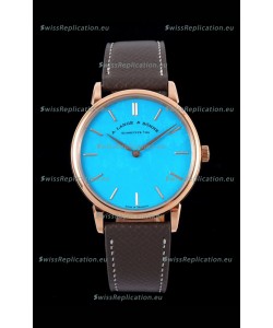 A.Lange & Sohne Saxonia Thin Swiss Replica Watch Rose Gold Case Tiffany Blue Dial