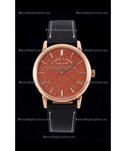 A.Lange & Sohne Saxonia Thin Swiss Replica Watch Rose Gold Case Starry Dial