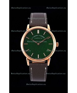 A.Lange & Sohne Saxonia Thin Swiss Replica Watch Rose Gold Case Green Starry Dial