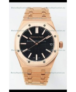 Audemars Piguet Royal Oak 15510OR 41MM Rose Gold Black Dial Super Clone Replica Watch
