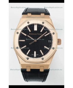 Audemars Piguet Royal Oak 15510OR 41MM Rose Gold Black Dial Super Clone Replica Watch
