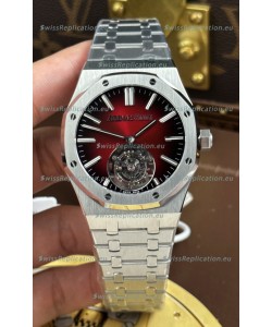 Audemars Piguet Super Clone Royal Oak Flying Tourbillon 41mm Burgundy Dial Watch 